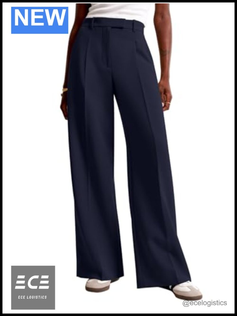 Wide Leg High Waisted Dress Pants Trousers with Pockets